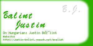 balint justin business card